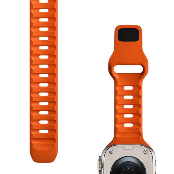 FixPremium - Remienok Sport Silicone pre Apple Watch (42, 44, 45 a 49mm), oranžová