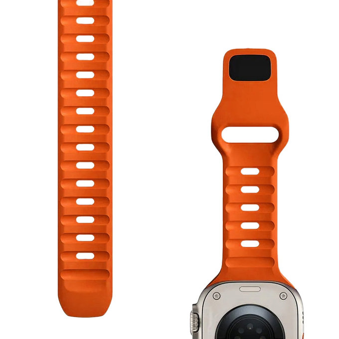 FixPremium - Remienok Sport Silicone pre Apple Watch (42, 44, 45 a 49mm), oranžová