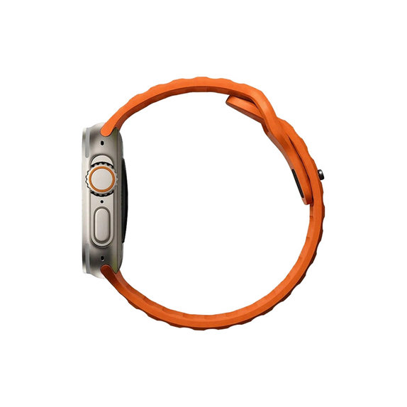 FixPremium - Remienok Sport Silicone pre Apple Watch (42, 44, 45 a 49mm), oranžová