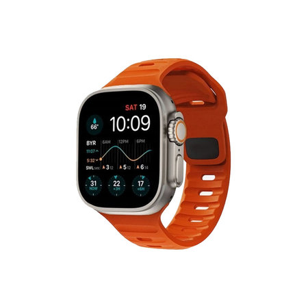 FixPremium - Remienok Sport Silicone pre Apple Watch (42, 44, 45 a 49mm), oranžová