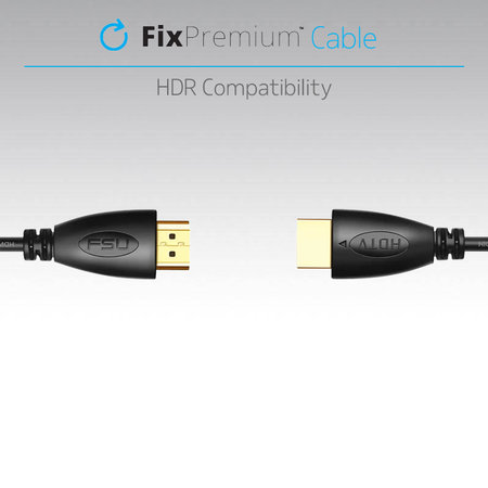 FixPremium - HDMI / HDMI Kábel, HDMI 2.0 (1m), čierna