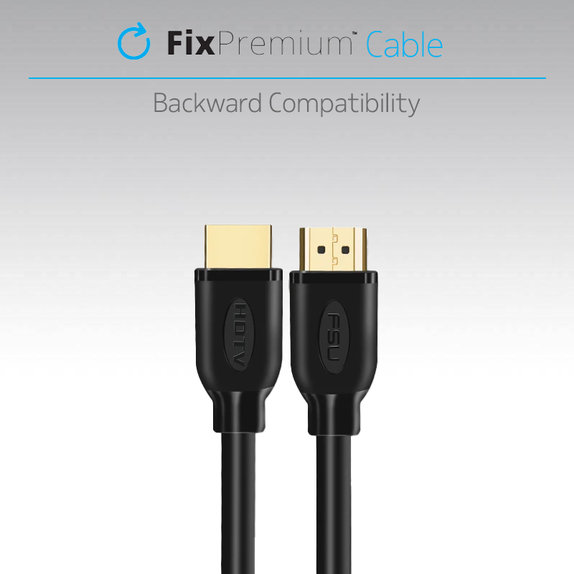FixPremium - HDMI / HDMI Kábel, HDMI 2.0 (1m), čierna