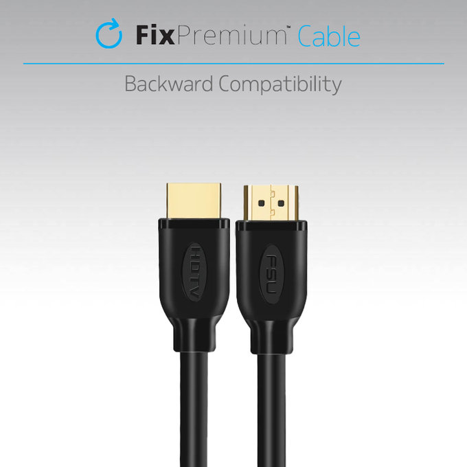 FixPremium - HDMI / HDMI Kábel, HDMI 2.0 (1m), čierna