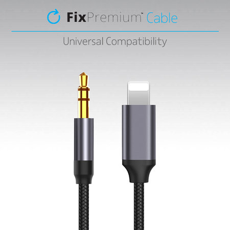 FixPremium - Lightning / Jack 3.5mm Kábel (1m), čierna