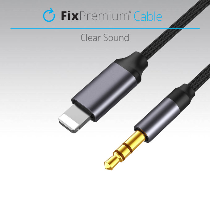 FixPremium - Lightning / Jack 3.5mm Kábel (1m), čierna