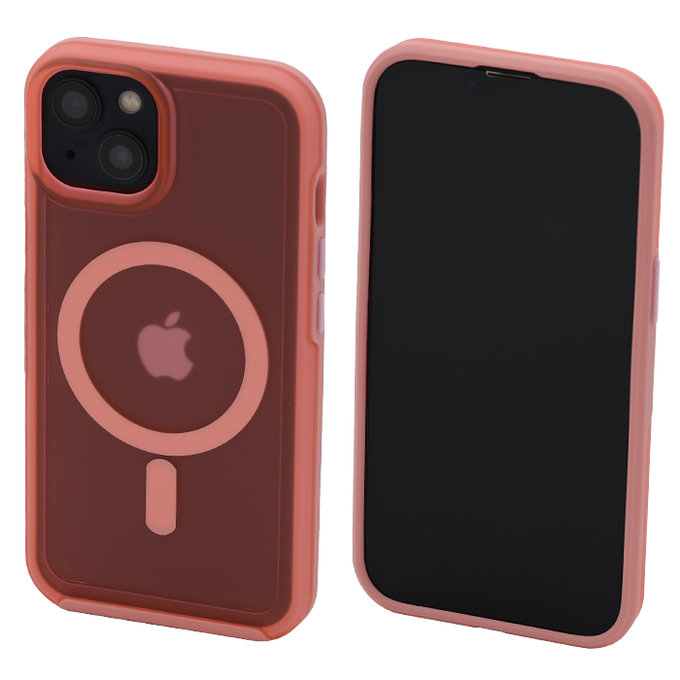 FixPremium - Puzdro Clear s MagSafe pre iPhone 13, peach pink