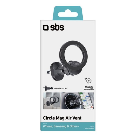 SBS - Držiak do Auta CircleMag MagSafe, čierna