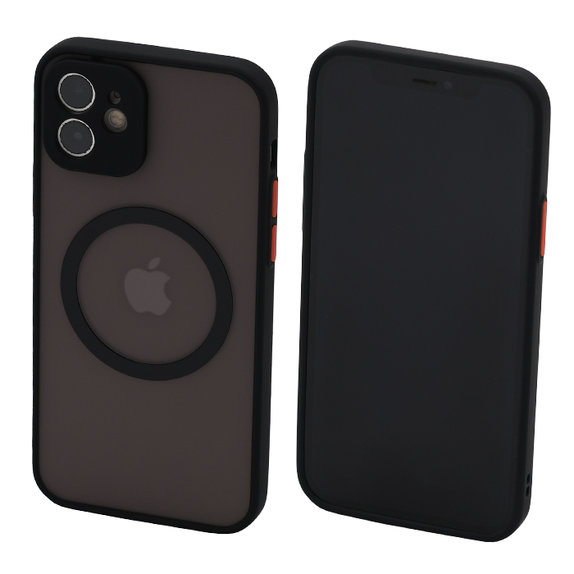 FixPremium - Puzdro Matte s MagSafe pre iPhone 12, čierna