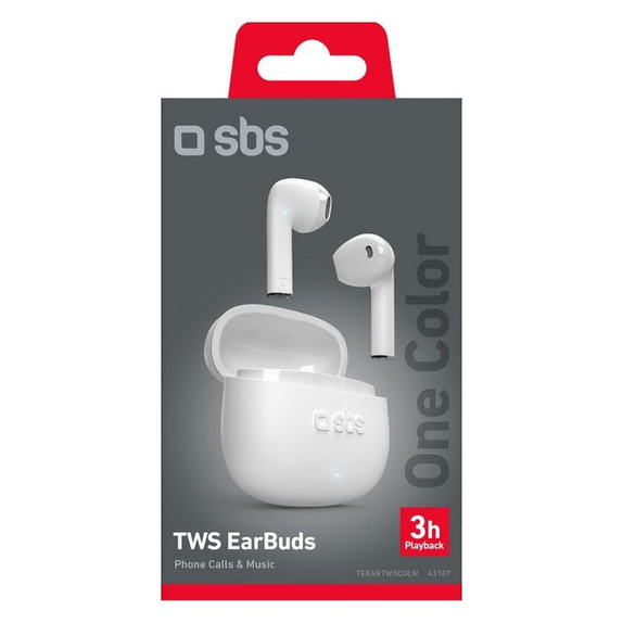 SBS - Bezdrôtové slúchadlá TWS One Color, biela