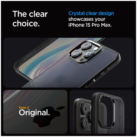 Spigen - Puzdro Ultra Hybrid pre iPhone 15 Pro Max, Frost Black