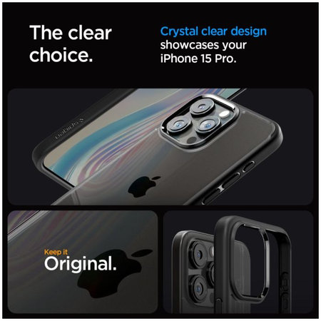 Spigen - Puzdro Ultra Hybrid pre iPhone 15 Pro, Matte Black