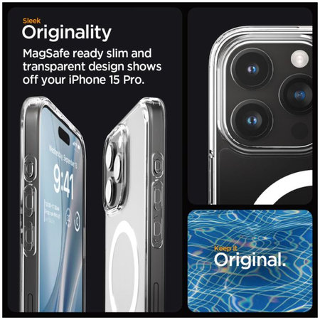 Spigen - Puzdro Ultra Hybrid s MagSafe pre iPhone 15 Pro, biela