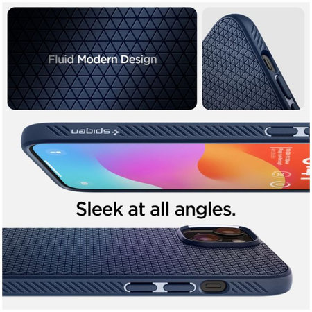 Spigen - Puzdro Liquid Air pre iPhone 15, Navy Blue