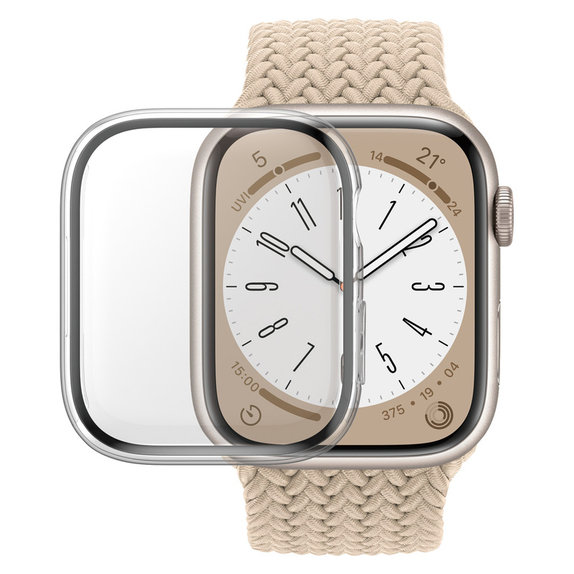 Tvrdené sklo Full Body D3O pre Apple Watch 9/8/7 45 mm, Transparentná, PanzerGlass