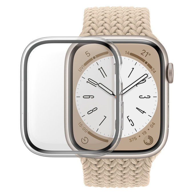 Tvrdené sklo Full Body D3O pre Apple Watch 9/8/7 45 mm, Transparentná, PanzerGlass