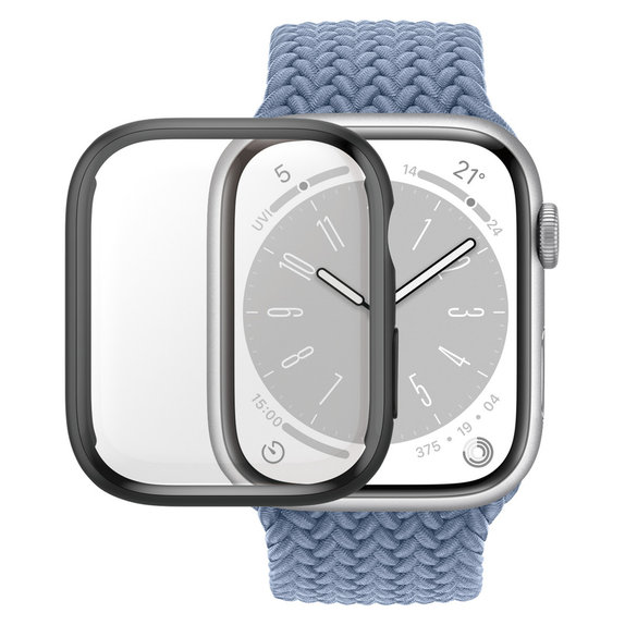 Tvrdené sklo Full Body D3O pre Apple Watch 9/8/7 41 mm, Čierna, PanzerGlass