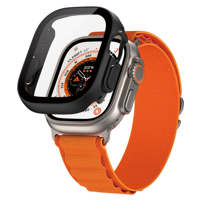 Tvrdené sklo Full Body D3O pre Apple Watch Ultra/Ultra 2, Čierna, PanzerGlass