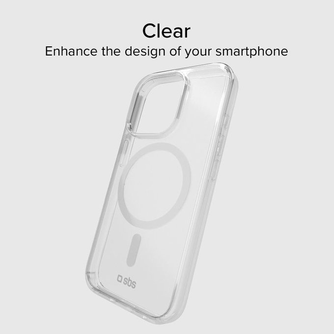 SBS - Puzdro Light Mag s MagSafe pre iPhone 15 Pro, transparentná