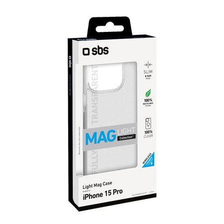 SBS - Puzdro Light Mag s MagSafe pre iPhone 15 Pro, transparentná