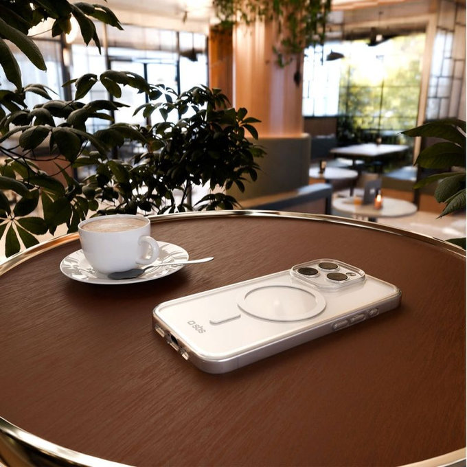 SBS - Puzdro Light Mag s MagSafe pre iPhone 15 Pro Max, transparentná