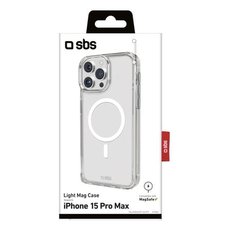 SBS - Puzdro Light Mag s MagSafe pre iPhone 15 Pro Max, transparentná