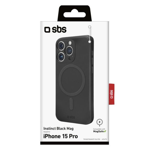 SBS - Puzdro Instinct s MagSafe pre iPhone 15 Pro, čierna
