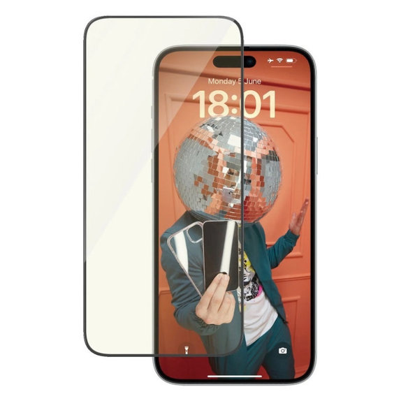 Tvrdené sklo UWF Eyecare s aplikátorom pre iPhone 15 Plus, Čierna, PanzerGlass