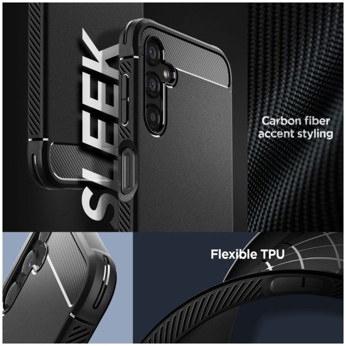 Spigen - Puzdro Rugged Armor pre Samsung Galaxy A14 4G, Matte Black
