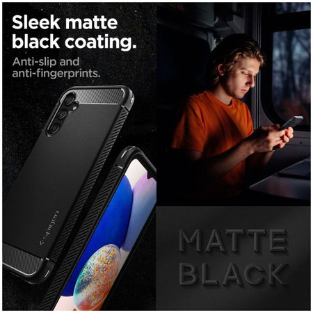 Spigen - Puzdro Rugged Armor pre Samsung Galaxy A14 4G, Matte Black