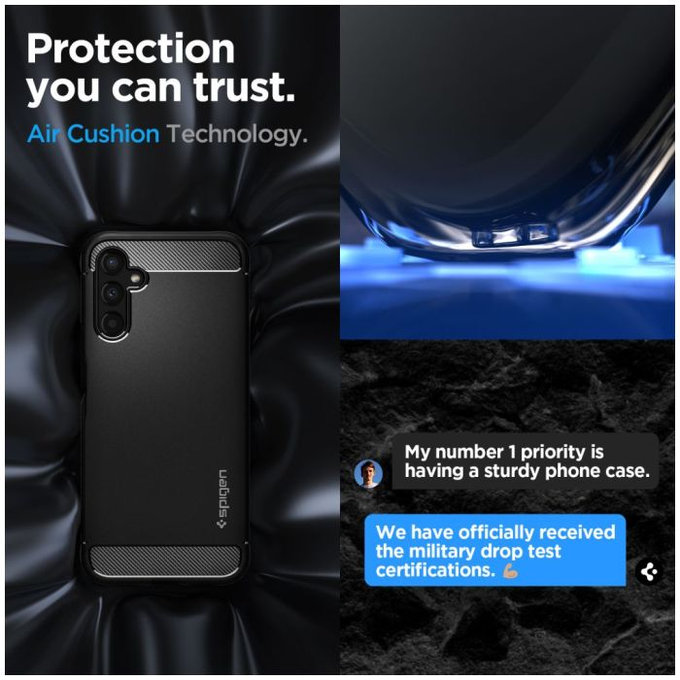 Spigen - Puzdro Rugged Armor pre Samsung Galaxy A14 4G, Matte Black