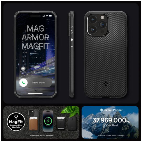 Spigen - Puzdro Mag Armor s MagSafe pre iPhone 15 Pro Max, Matte Black