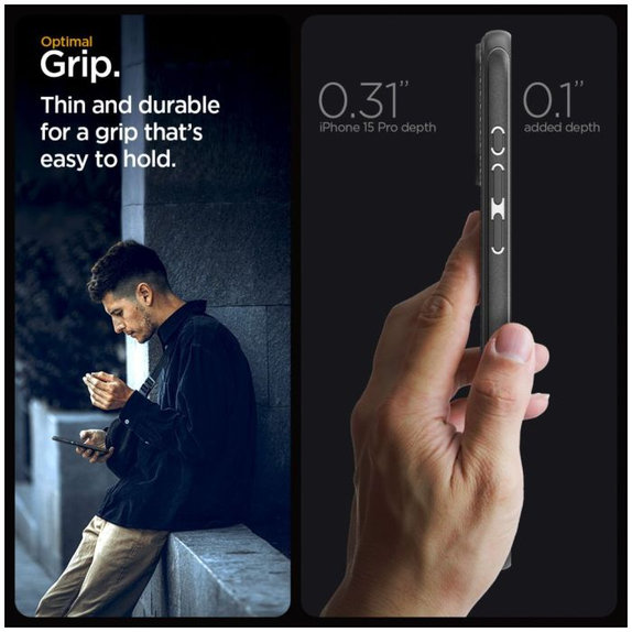 Spigen - Puzdro Mag Armor s MagSafe pre iPhone 15 Pro, Matte Black