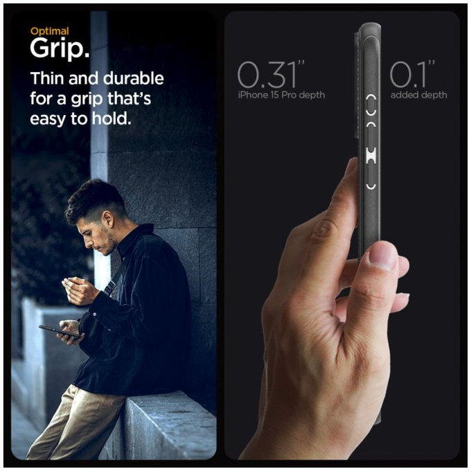 Spigen - Puzdro Mag Armor s MagSafe pre iPhone 15 Pro, Matte Black