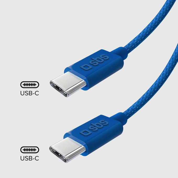 SBS - Kábel USB-C/USB-C, 60W, PD, 1.5m, modrá