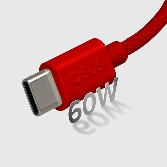 SBS - Kábel USB-C/USB-C, 60W, PD, 1.5m, červená