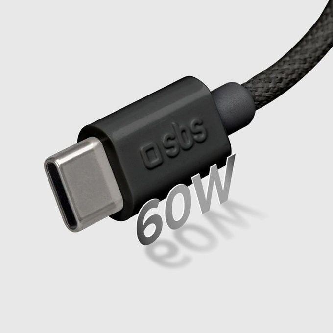 SBS - Kábel USB-C/USB-C, 60W, PD, 1.5m, čierna