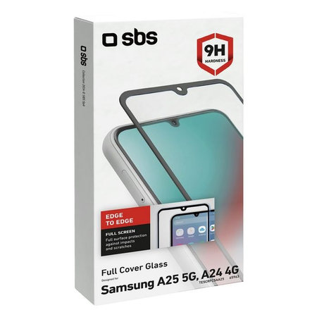 SBS - Tvrdené sklo Full Cover pre Samsung Galaxy A25 5G, čierna