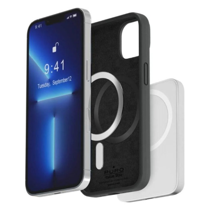 PURO - Puzdro ICON MAG s MagSafe pre iPhone 14 / 13, čierna