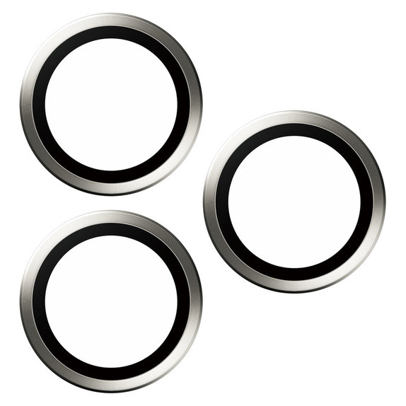 Ochranný kryt objektívu Hoops pre iPhone 15 Pro/15 Pro Max, White Metal, PanzerGlass