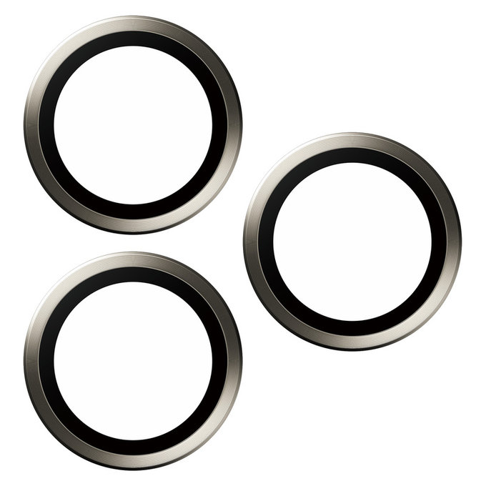Ochranný kryt objektívu Hoops pre iPhone 15 Pro/15 Pro Max, Natural Metal, PanzerGlass