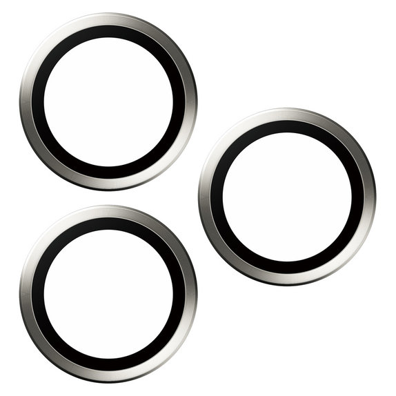 Ochranný kryt objektívu Hoops pre iPhone 15 Pro/15 Pro Max, White Titanium, PanzerGlass