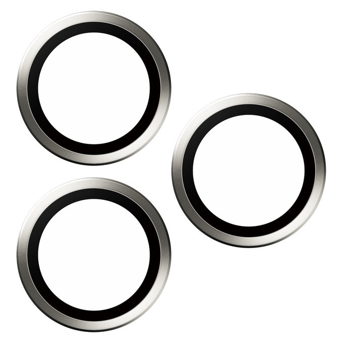 Ochranný kryt objektívu Hoops pre iPhone 15 Pro/15 Pro Max, White Titanium, PanzerGlass
