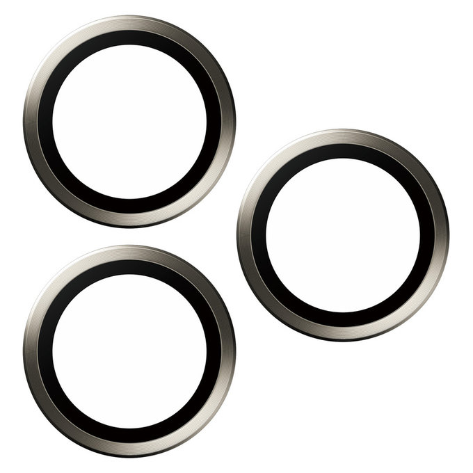 Ochranný kryt objektívu Hoops pre iPhone 15 Pro/15 Pro Max, Natural Titanium, PanzerGlass