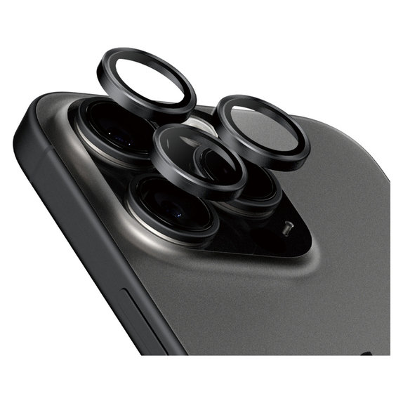 Ochranný kryt objektívu Hoops pre iPhone 15 Pro/15 Pro Max, Black Titanium, PanzerGlass