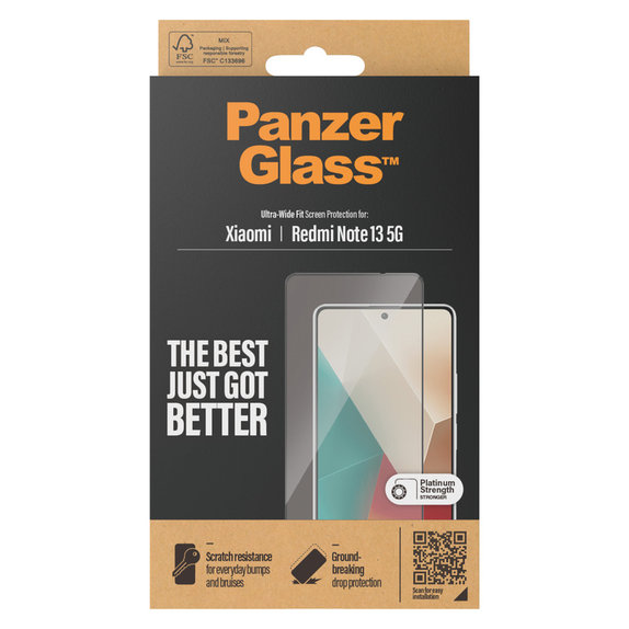 Tvrdené sklo UWF pre Xiaomi Redmi Note 13, Čierna, PanzerGlass