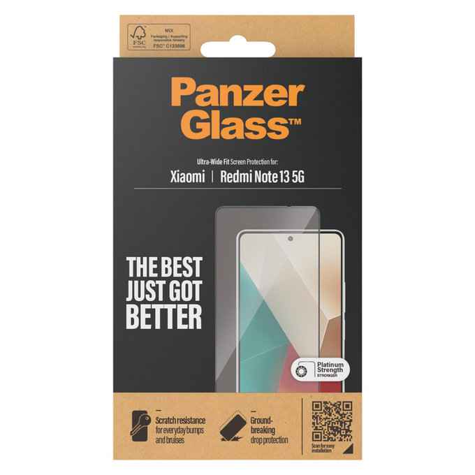 Tvrdené sklo UWF pre Xiaomi Redmi Note 13, Čierna, PanzerGlass