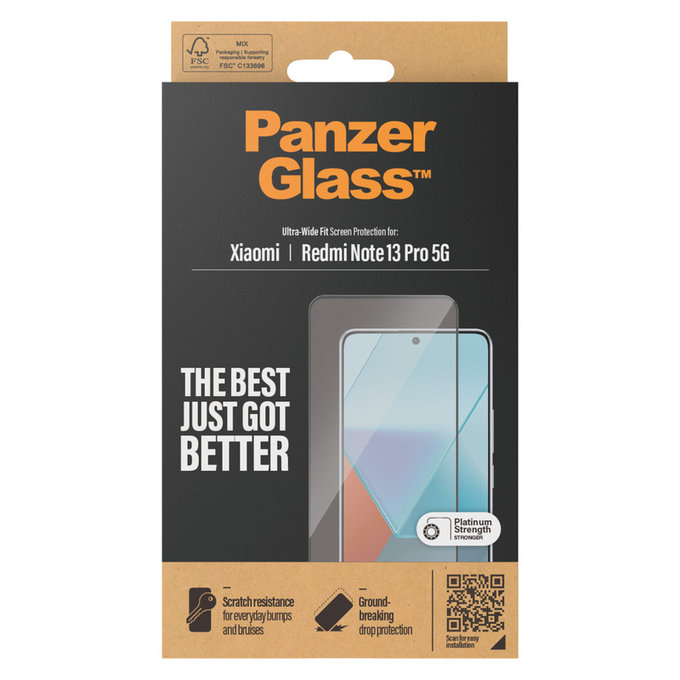 Tvrdené sklo UWF pre Xiaomi Redmi Note 13 Pro 5G, Čierna, PanzerGlass