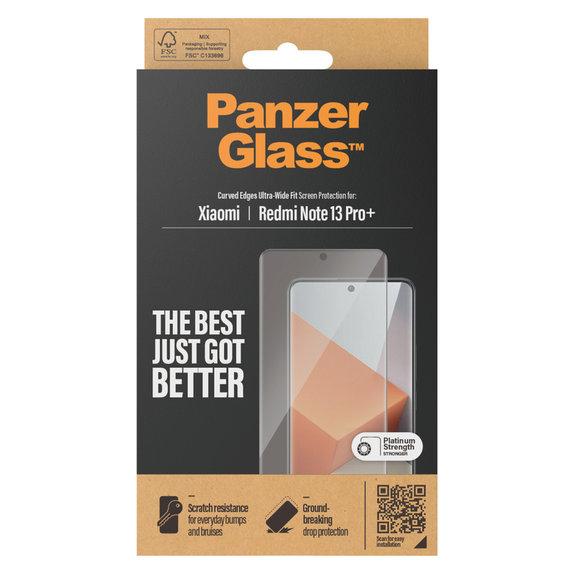 Tvrdené sklo UWF pre Xiaomi Redmi Note 13 Pro+, Čierna, PanzerGlass