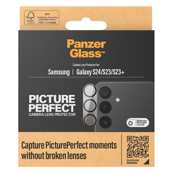 PanzerGlass - Ochranný Kryt Objektívu Fotoaparátu PicturePerfect pre Samsung Galaxy S23, 23+ a 24, čierna