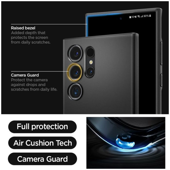 Spigen - Puzdro Thin Fit pre Samsung Galaxy S24 Ultra, čierna